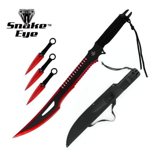 Snake Eye Tactical NINJA SWORD With Throwing Knife Set