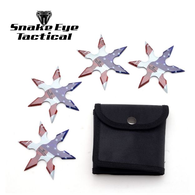 Snake Eye Tactical 4pc Throwing Star Set 4'' Diameter