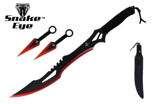 Snake Eye Tactical Ninja Sword and Kunai/Throwing Knife Set