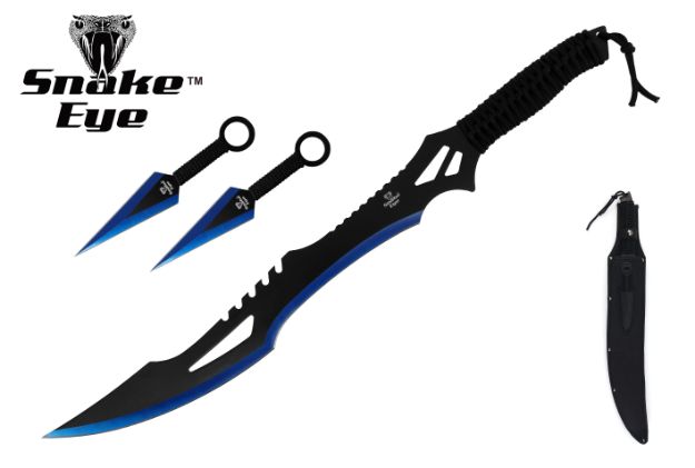 Snake Eye Tactical NINJA SWORD and Kunai/Throwing Knife Set