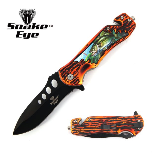 Snake Eye Tactical Fish Rescue Style Spring Assist KNIFE