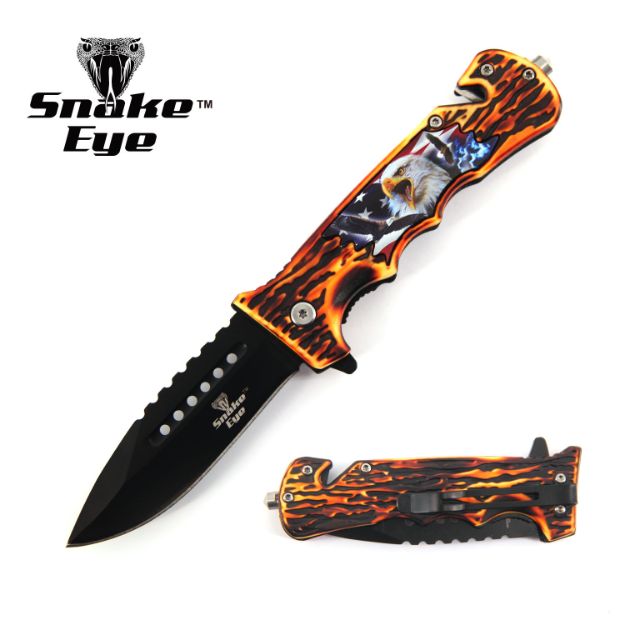 Snake Eye Tactical American Eagle Rescue Style Assist KNIFE
