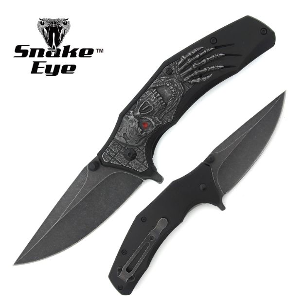 Snake Eye Tactical Spring Assist Fantasy SKULL Handle knife