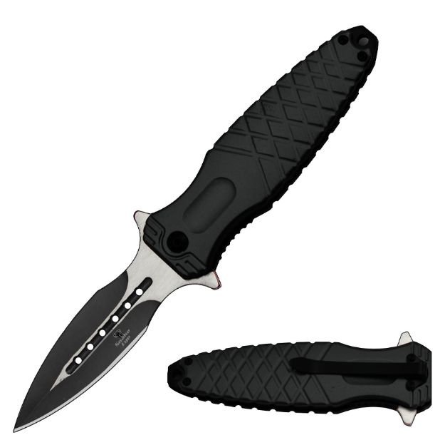 Snake Eye Tactical Spring Assist DAGGER Style Pocket Knife