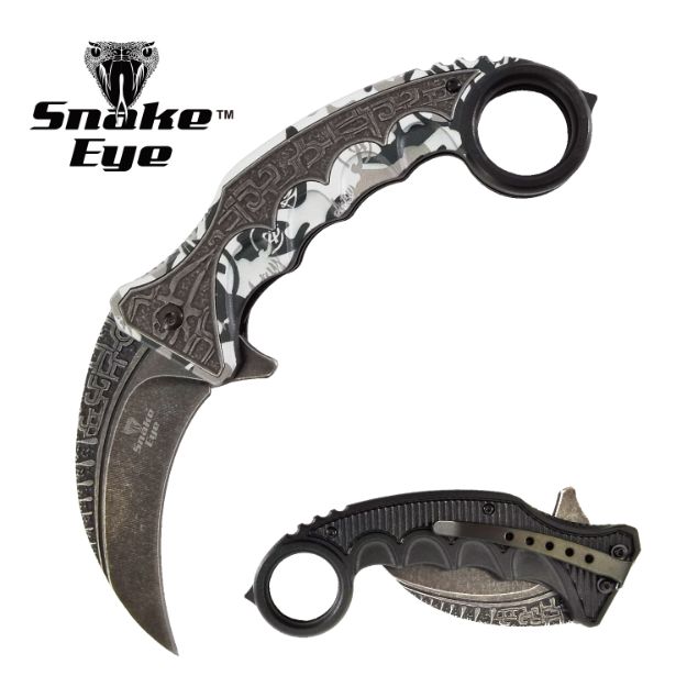 Snake Eye Tactical Spring Assist KNIFE Karambit Style Collection
