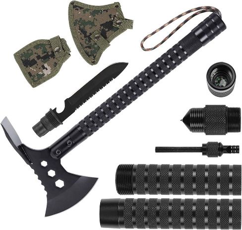 Snake Eye Tactical Survival CAMPING Axe, Folding Multi-Tool