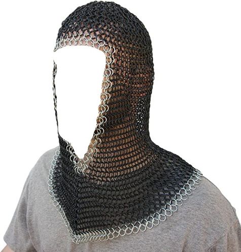 Medieval Warrior Chainmail Coif Armor 18.75 Inches