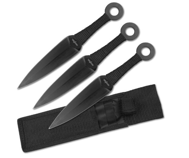 Naruto 9'' Silver Kunai Uzumaki Throwing Knives Set of 3