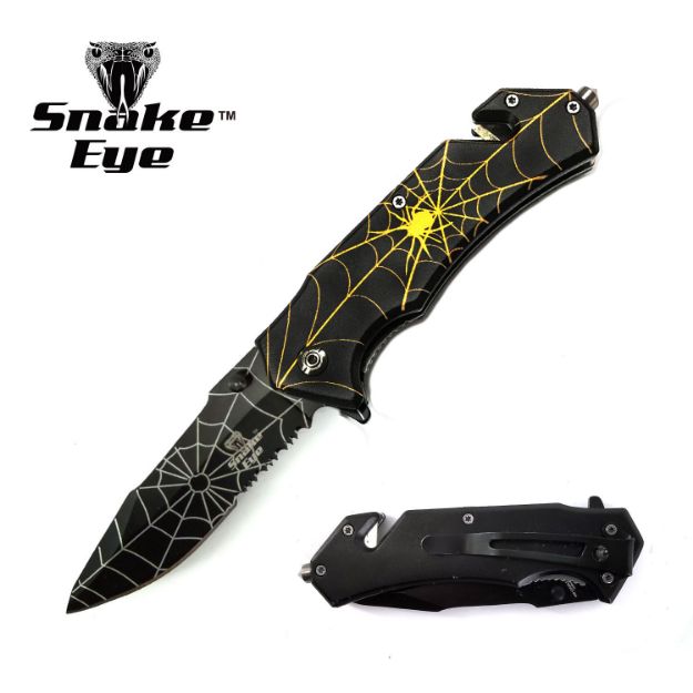 Snake Eye Tactical Yellow & Black Spring Assist Knife
