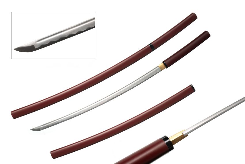 Snake Eye Hand Sharpen Red Shiraysaya Sword With Sword Bag