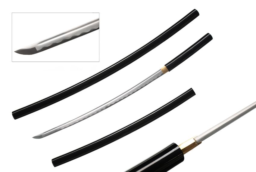 Snake Eye Hand Sharpen Black Shiraysaya Sword With Sword Bag