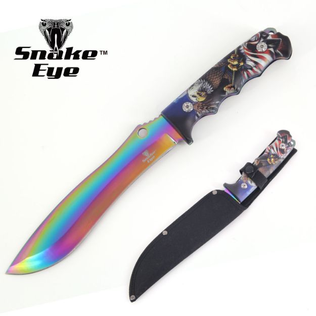 Snake Eye Full Tang Fix Blade Hunting Knife With Sheath