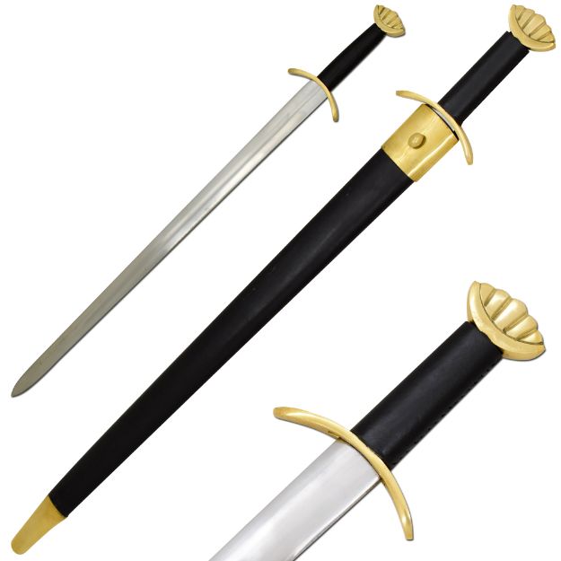 Medieval Warrior Full Tang Battle Ready Viking Sword Savage Brass