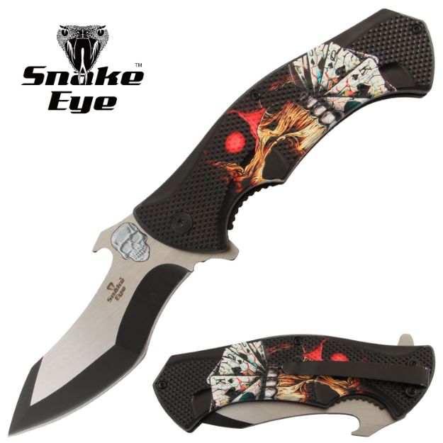 Snake Eye Tactical Spring Assist KNIFE Skull-4 Handle