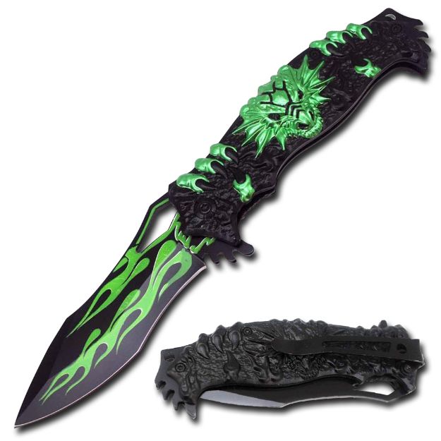 Snake Eye Fantasy GN Dragon Style Spring Assist KNIFE