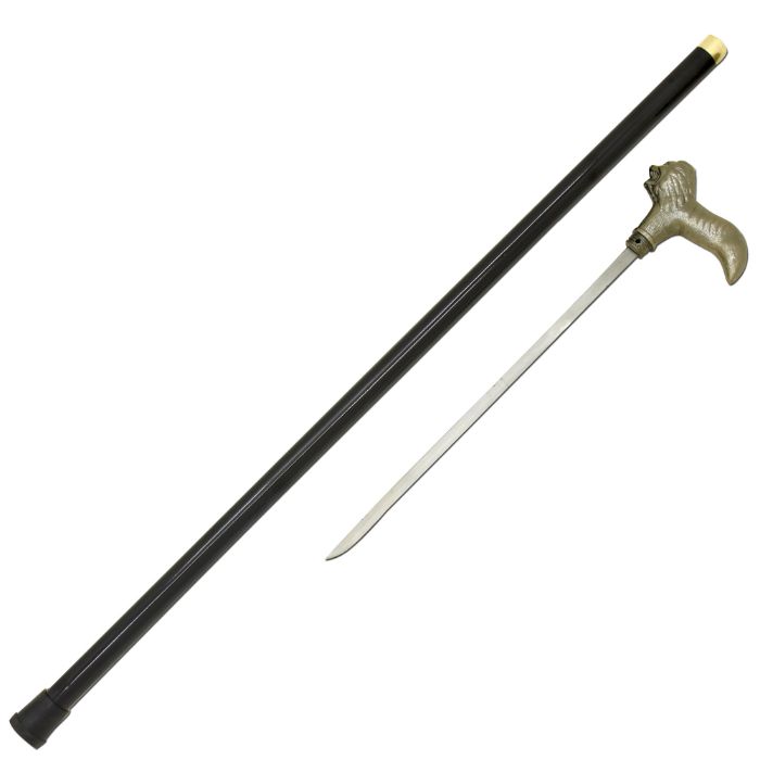 Loin Walking Cane with Hidden SWORD 37'' Overall