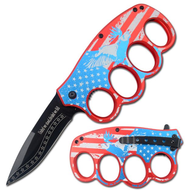 Snake Eye Tactical American Flag & Eagle Knuckle KNIFE Collection