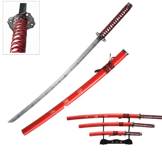 Snake Eye Warrior Dragon Design Japanese Katana Sword Set