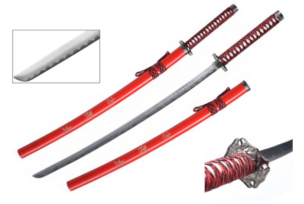 DRAGON Samurai Katana Sword - Black and White