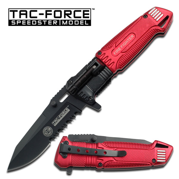 '' FirE FightEr '' FoldEr  Assist KnifE 4.5'' ClosEd with LED