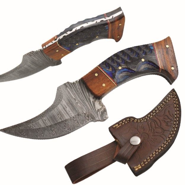 Old Ram Handmade Full Tang Real Damascus STEEL Skinner Knife