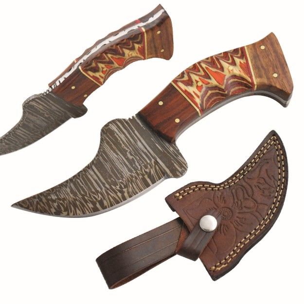 Old Ram Handmade Full Tang Real Damascus STEEL Skinner Knife