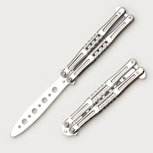 Snake Eye Tactical Silver Training BUTTERFLY KNIFE
