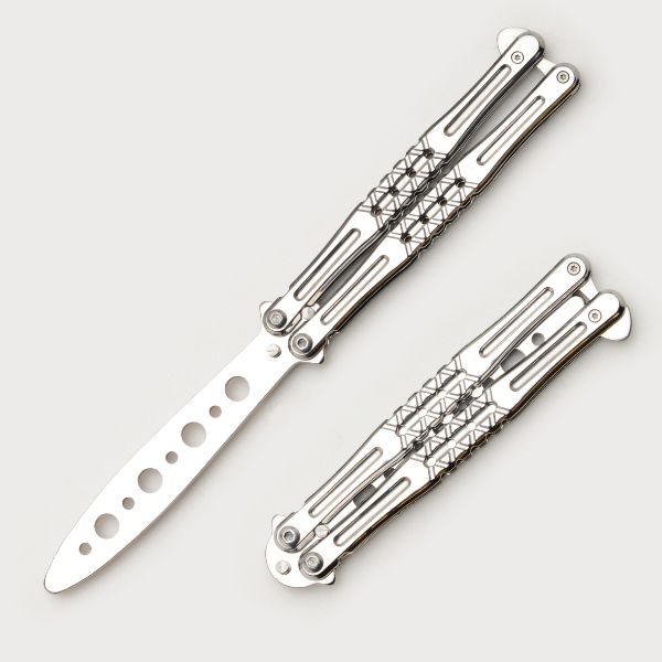 Snake Eye Tactical Silver Training Butterfly KNIFE