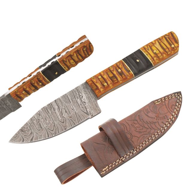 Old Ram Handmade Real Damascus STEEL Skinner Knife