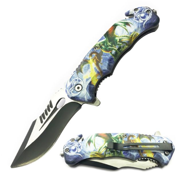 Snake Eye Tactical Dragon-3 Rescue Style Spring Assist Knife