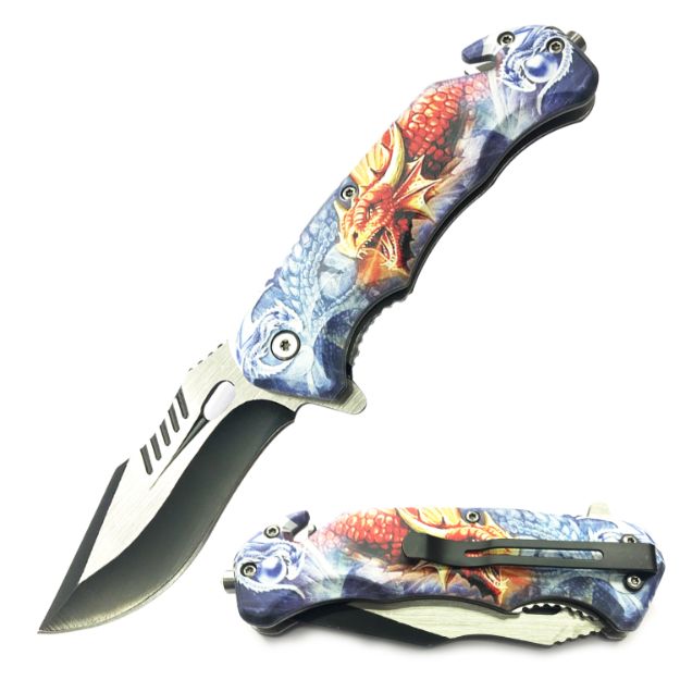 Snake Eye Tactical Dragon-4 Rescue Style Spring Assist Knife