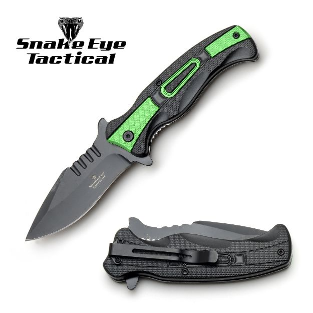 Snake Eye Tactical Green Spring Assist KNIFE