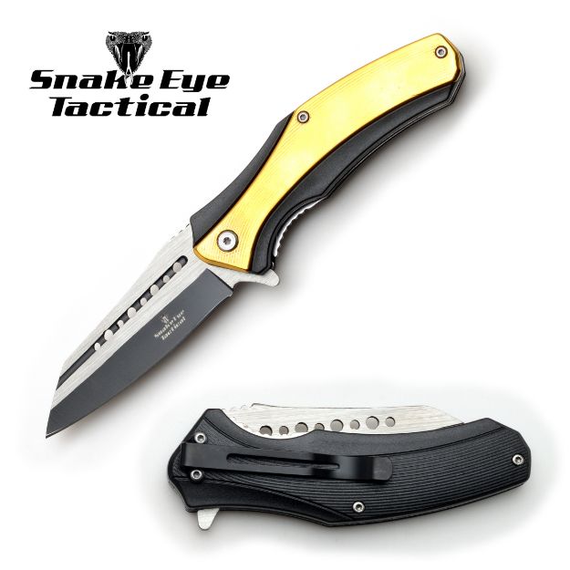 Snake Eye Tactical GOLD Spring Assist knife