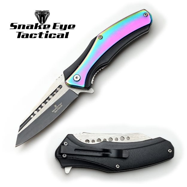 Snake Eye Tactical RAINBOW Spring Assist knife