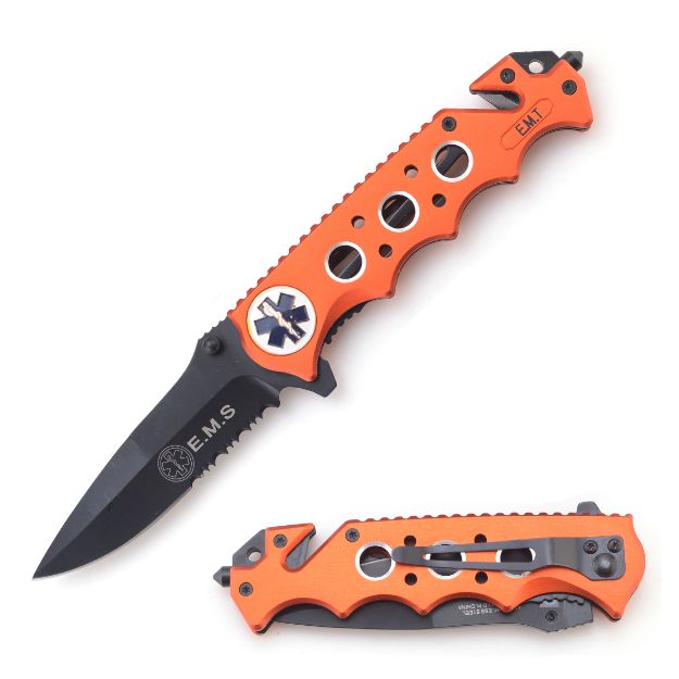 ''E.M.T'' Rescue Style Spring Assist Knife