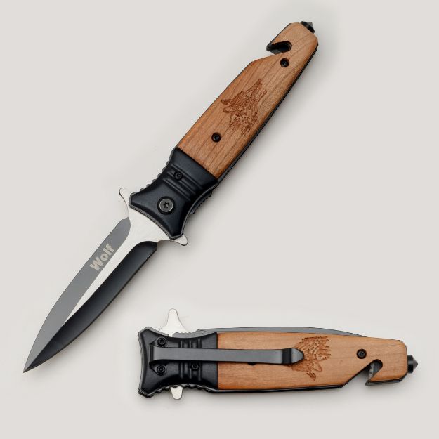 Snake Eye Tactical Wolf Rescue Style Spring Assist Knife
