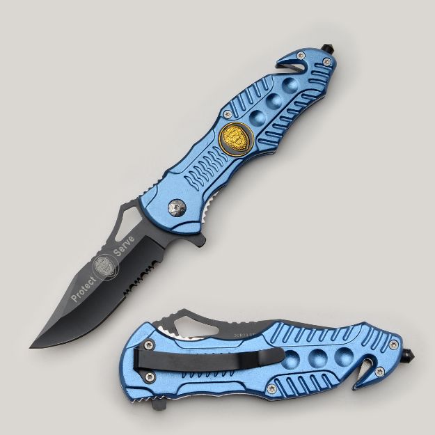 '' POLICE '' Rescue Style Spring Assist Knife