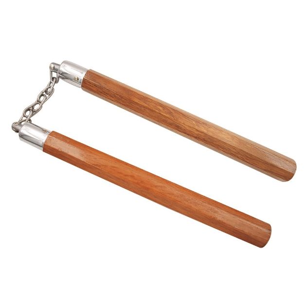 12.5'' Brown Wood Nunchucks