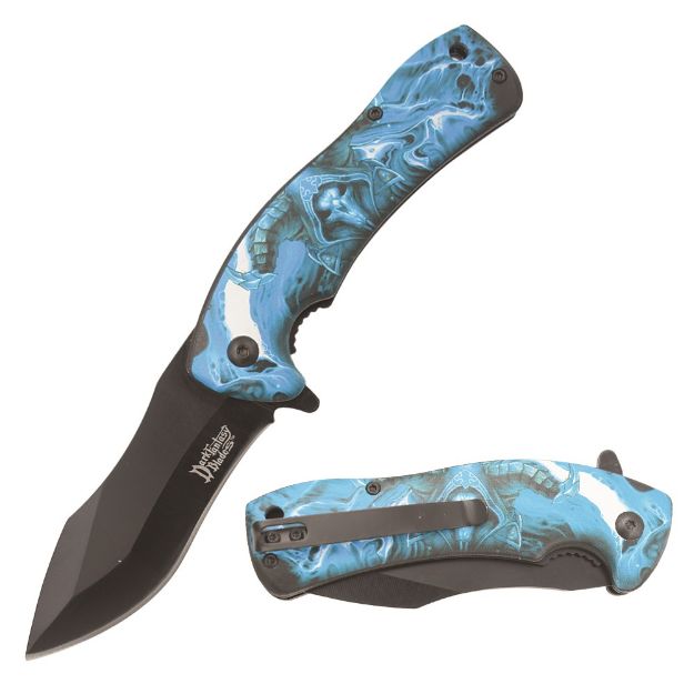 Dark Fantasy Blade Spring Assist Blue KNIFE