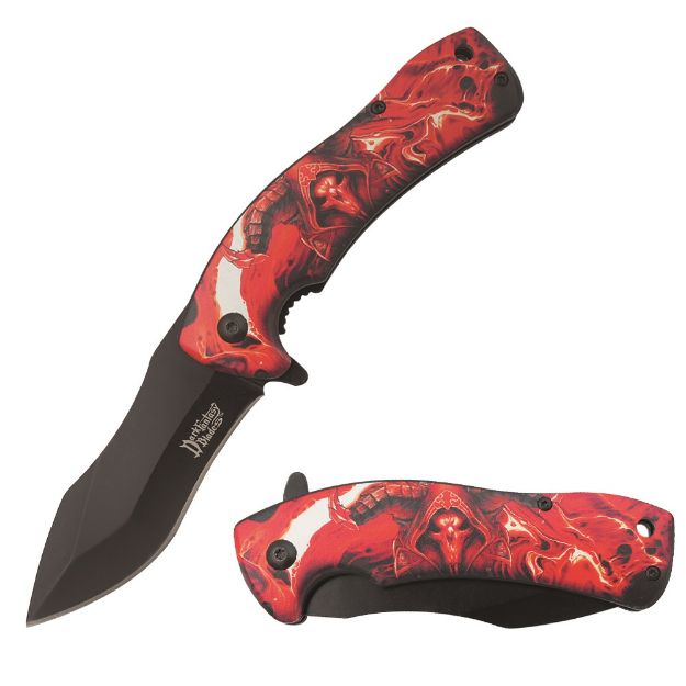 Dark Fantasy Blade Spring Assist RED Knife