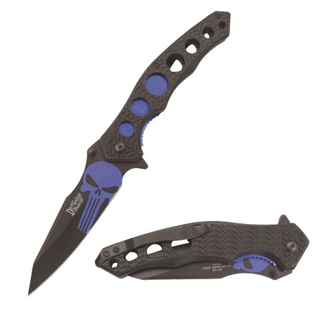 Dark Fantasy Blade Spring Assist Blue Punisher KNIFE