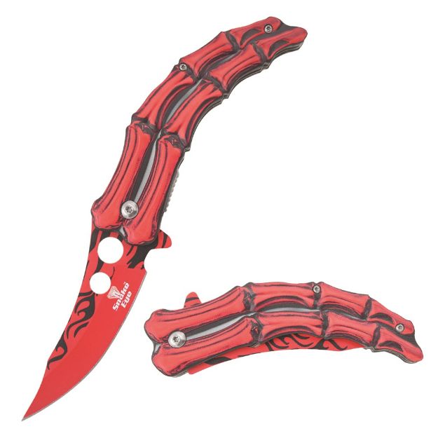 Snake Eye Tactical Spring Assist knife RED Handle