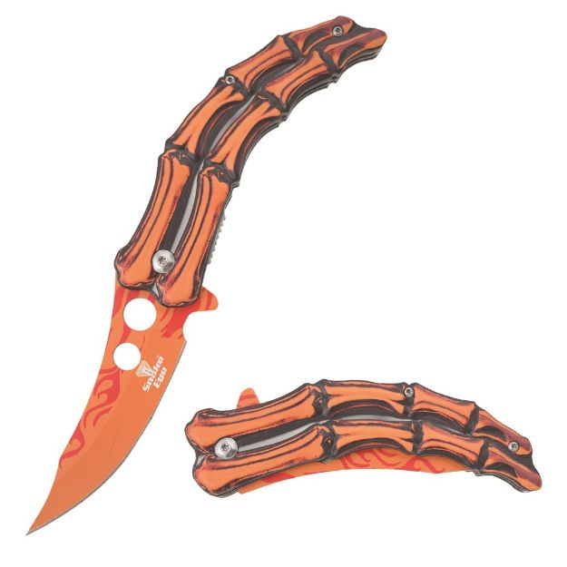 Snake Eye Tactical Spring Assist KNIFE Orange Handle
