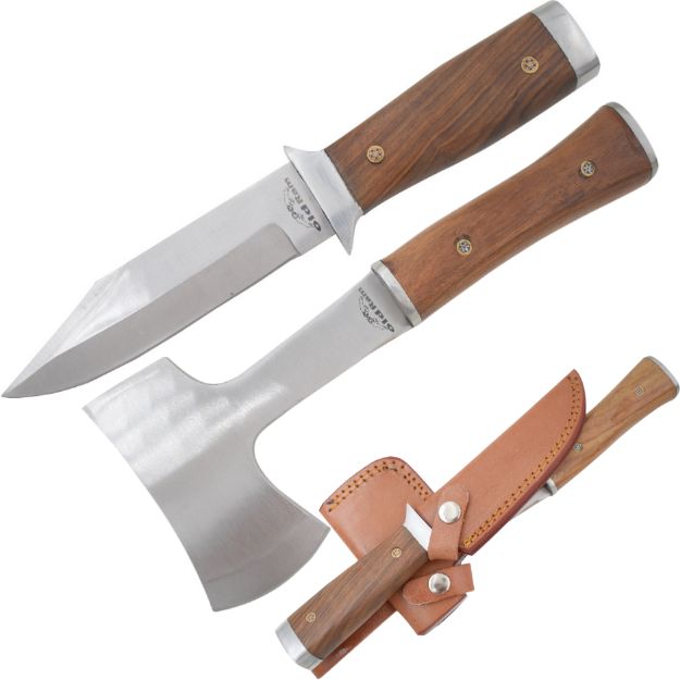 Old Ram Handmade Axe And Knife CAMPING Set