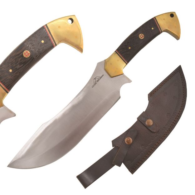 Old Ram Handmade Fixed Blade Hunting Knife BLACK Wood Handle