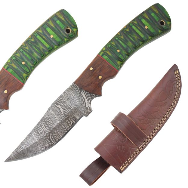 Old Ram Handmade Damascus Blade Hunting Knife 501GN