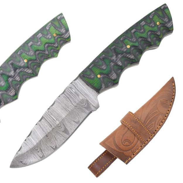Old Ram Handmade Damascus Blade Hunting Knife 518GN