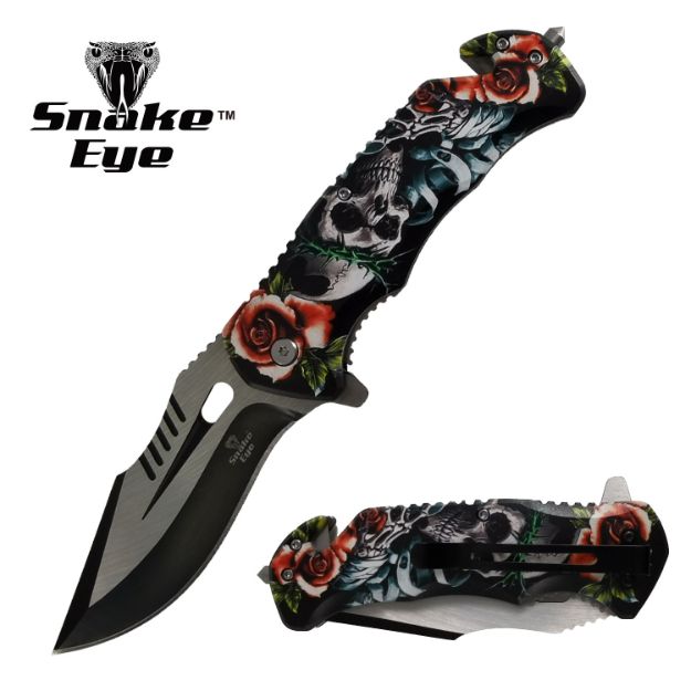 Snake Eye Tactical Skull B Spring Assist knife