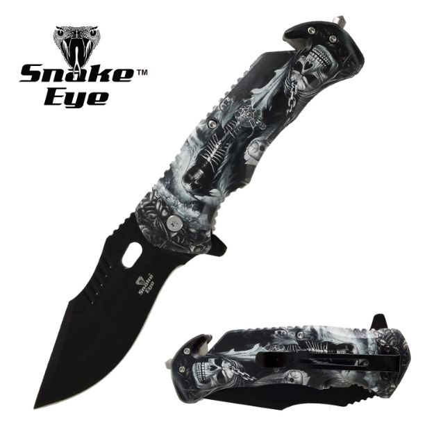 Snake Eye Tactical Skull C Spring Assist knife