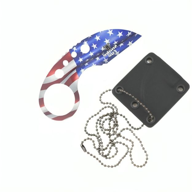 Snake Eye Tactical Neck USA Flag Finish Knife